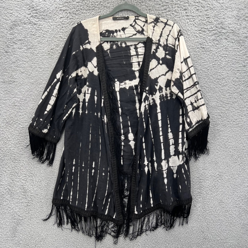 Tie Dye Fringe Kimono Cover Up Boho Festival‎ S Hippie Grunge Lightweight Summer